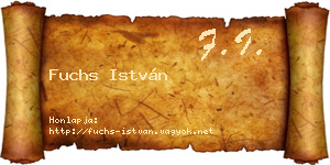 Fuchs István névjegykártya